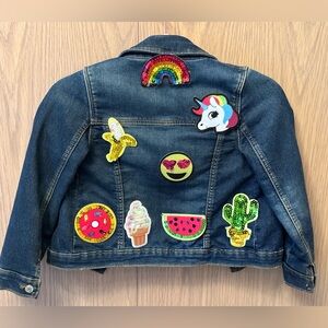 GAP Blue Denim Kids Jacket with Colorful Sequin Patches